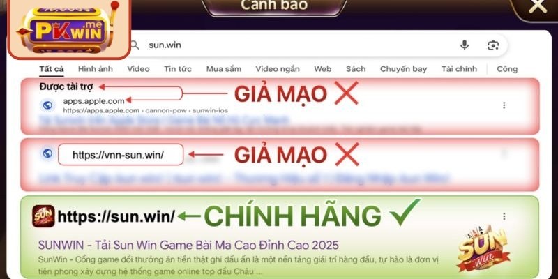 Sunwin giả mạo là những nền tảng sử dụng giao diện tương tự bản chính